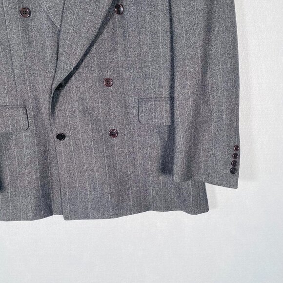 Vintage Canali x Barneys Blazer Mens 40R Gray Wool Double Breasted Jacket - Picture 3 of 14